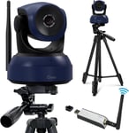 Webcam Sans Fil, Appel Vidéo Hd 1080P Et Caméra De Streaming, Plug&Play, Webcam Avec Caméra D'Ordinateur Tripode Pour Pc/Mac/Ordinateur Portable/Fonctionne Avec Zoom Meetings, Skype, Teams