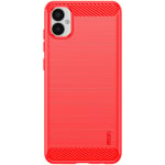 Case for Samsung Galaxy A05 Flexible Reinforced Brushed Carbon Effect Red