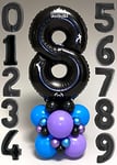 Inflated Battle Royal Video Game Black Number Balloon Centrepiece Stack Decoration 100cm (Number 9)