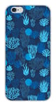 Coque en silicone imprimée compatible Apple iPhone 6 iPhone 6S Corail bleu