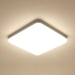 Goeco - 32W Plafonnier Led 3600LM, 4500K Lumière Naturelle IP54 étanche, Luminaire Plafonnier Pour Salle de Bain Cuisine Couloir Balcon 25cm