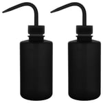 stonylab LDPE Chemical Wash Bottle, 2-Pack Watering Tool Safety Black Plastic Squeeze Bottle Lab Rinse Bottle with Scale Labels and Narrow Mouth Squirt Bottle, 250 ml