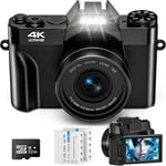 Appareil Photo Numérique 4K 48 Mp Avec Écran Rabattable De 3"" À 180°-Appareil Photo Compact Portable Avec Carte Sd 32 G Pour Débutants,Jeunes,Adolescents