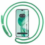 Tumundosmartphone Étui pendentif transparent pour Huawei Honor X8b avec cordon vert d'eau