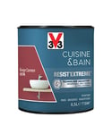 V33 Peinture multi-supports monocouche Cuisine & Bain Resist'Extrême® Satin, Rouge Carmen, 0,5L