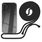 For Samsung Galaxy A34 Phone Case with Lanyard Cord Chain Black