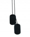 Mil-Tec Svarta dogtags halsband - ID bricka