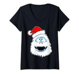 Womens Funny Xmas Abominable Snowman Bigfoot Yeti Retro Christmas V-Neck T-Shirt