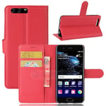 Huawei P10      Pu Wallet Case    [Red]