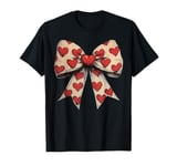 Retro Heart Love Coquette Bow Valentine’s Day Women Girls T-Shirt