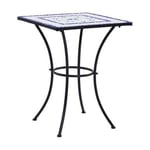 Table de bistro mosaïque - VIDAXL - Bleu - 60 cm - Extérieur