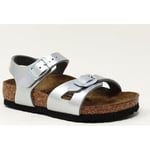 Baskets Birkenstock  BIRKENSTOCK RIO SANDALE METALLIC SILVER