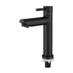 Xinuy - ccykxa robinet de lavabo robinet pour salle de bain Robinetterie de avec bec robinet d'eau froide pilier valve,Hauteur totale : 18cm,NOIR