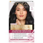 L'Oréal Paris - Excellence Crème - Coloration Permanente Triple Soin 100% Couverture Cheveux Blancs - Nuance 1 Noir