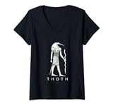 Womens Thoth Costume / Ancient Egyptian God Thoth Modern Font V-Neck T-Shirt