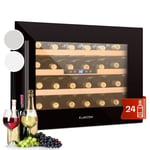 Wine Cooler Fridge Built-In Drinks Fridge Glass Door Bar Fridge 24 Bottles Black