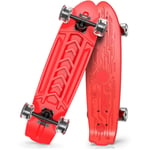 WPHH Skateboard Complète pour Enfants, Adultes Et Débutants, Longboard Cruiser De 27 Pouces, Planche De Rue À Brosse en Plastique À Double Bascule avec Roue Flash,Rouge