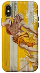 Coque pour iPhone X/XS Jaune Art Déco Rayé Grand Art Peinture Michel-Ange