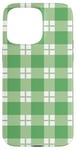 iPhone 15 Pro Max Green White Checkered Plaid Flannel Gingham Pattern Checker Case