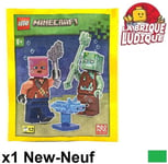 Lego Polybag Minecraft Drowned Zombie + Zombie Hunter  + Axolotl 662303 NEUF