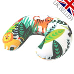 KIDS NECK SUPPORT PILLOW Travel Small Lions Tigers Jungle Theme Childrens Car UK