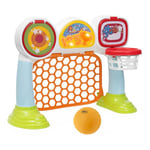 Chicco Multisport League Game, jeu électronique et interactif, panier, tableau d'affichage avec lumières et sons, 3 modes de jeu, balle en plastique souple incluse, jouets pour enfants 2-5 ans