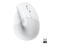 Logitech Lift for Business - Vertikal mus - ergonomisk - 6 knappar - trådlös - Bluetooth, 2.4 GHz - Logitech Logi Bolt USB-mottagare - offwhite