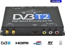 Nvox Digital Tv Bil Tuner Dvb-T/T2 Mpeg 2/4 Slim Hdmi Usb Av 12V 24V