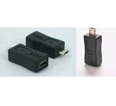 New Micro USB Female to Mini USB Male Adapter Charger Converter Adaptor - 1 pack