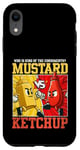 Coque pour iPhone XR Graphique de combat moutarde contre ketchup King of the Condiments