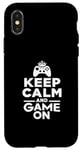 Coque pour iPhone X/XS Keep Calm and Game On Funny Gamer Humour