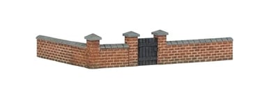 Hornby R7354 OO Gauge Front and Left Hand Victorian Terrace House Garden Wall - Model Railway Accessories, Miniature Diorama Scenery for Hornby Train Sets - Lifelike Train Scenery Model - Scale 1:76