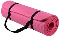 BalanceFrom BFGY-AP6PK GoYoga Tapis de yoga multi-usages extra épais haute densité anti-déchirure avec sangle de transport, rose