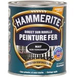 PEINTURE FER HAMMERITE ANTIROUILLE NOIR MAT FERRONNERIE direct sur rouille 0.75L