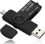 Clé Usb 64 Go, 2 En 1 Otg Usb Mémoire Stick, Pivotant U Disque Avec Port Micro Usb Pour Smartphone Android, Tablette Et Ordinateur (Noir)