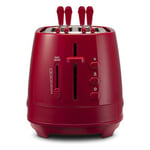 DE LONGHI CTLAP2203R Grille-Pain 550W 2 Tranches Pinces Tiroir Miettes Rouge