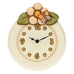 THUN - Horloge Murale avec Papillon et Fleur - Living, décoration de la Maison - Idée Cadeau - Ligne Country - Céramique, mécanisme en Plastique - 18,5 x 4,7 x 21,5 cm h