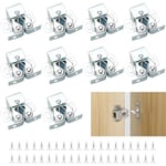 Ahlsen - Loqueteaux de Meuble 10 Pièces Fermeture Porte Placard, Loqueteaux de Porte Placard Double Rouleau pour Placard Argent