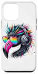 Coque pour iPhone 12 mini Pop Art Flamant Lunettes De Soleil Casque Flamants