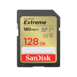 SANDISK – Extreme 128GB SDXC 180MB/s UHS-I C10 U3 (SDSDXVA-128G-GNCIN)