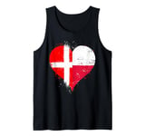 Half Polish Half Danish A Cool Heart Flag for Poland Denmark Tank Top