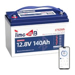 Timeusb Bluetooth Batterie Lithium 12V 140Ah,Batterie LiFePO4 avec Protection Basse Température et 150A BMS Intelligent,1920W de Puissance,Décharge de 700A @1 Seconde pour Camping-car,Solaire, Bateau