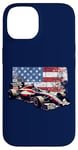 iPhone 14 Vintage Auto Racing Car American Flag 4th of July, Auto Race Case