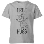 T-Shirt Enfant La Reine des Neiges - Olaf Free Hugs - Gris - 3-4 ans