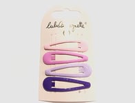 Lulu Castagnette - Pince Clic Clac - 4 Pinces à Cheveux à Pression - Barrettes à Cheveux en Métal - 4 Pièces - Multicolore