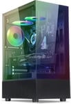 Boitier PC Gamer RGB, 3 Ventilateurs 120 mm ARGB, Compatible ATX/mATX, Moyen Tour Gaming Vide, Face Lateral et Avant en Verre Trempé, Optimisé pour Le Refroidissement - Spectra Dark