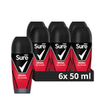 Sure Men Original Anti-Perspirant Roll On Men's Deodorant with MotionSense technology for 48 hour protection against sweat and odour 6x 50 ml