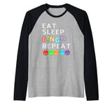 Eat Sleep Bingo Repeat Bingo Game Player Funny Raglan Baseball Tee