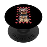 Yorkshire Valentines Day Heart Dog Lover PopSockets PopGrip Adhésif