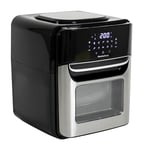 Melchioni Family | Friteuse à Air Smart VIRGINIA, Capacité de 12 L, Timer 1/90 minutes, avec Wi-Fi compatible avec Google et Alexa, Air Fryer Multiprogramme avec App, 80-200°C, 1700 W, Couleur Noire